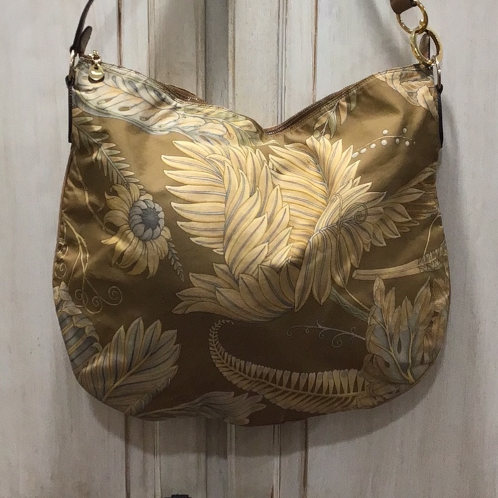 Rare Salvatore Ferragamo Stunning Exotic Botanical Tropical Handbag Hobo